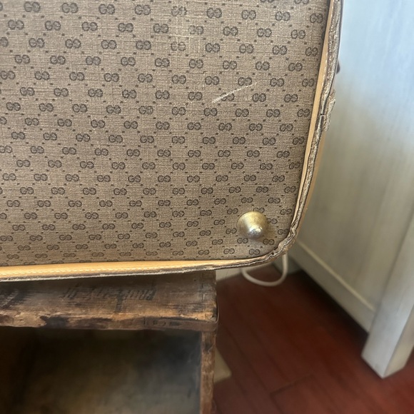 Vintage Authentic Gucci Monogram GG Web Travel Bag Red/Green Stripes EUC - Picture 11 of 16